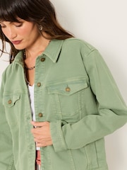 FatFace Tasha Green Petite Denim Jacket - Image 4 of 6