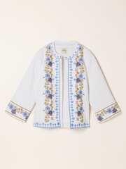 FatFace White Petite Embroidered Jacket - Image 5 of 6