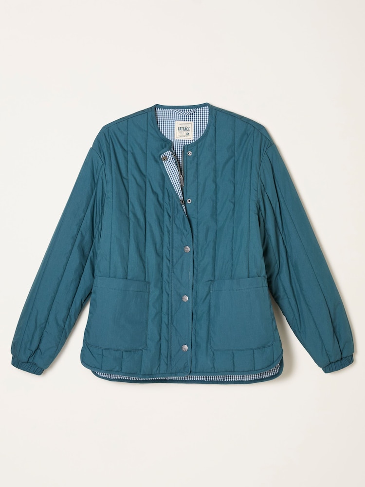 FatFace Raya Teal Blue Quilted Jacket - Image 6 of 6 FatFace Raya Teal Blue Quilted Jacket - Image 6 of 6