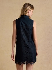 Joules Taylor Navy Broderie Shift Dress - Image 2 of 7