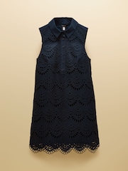 Joules Taylor Navy Broderie Shift Dress - Image 7 of 7