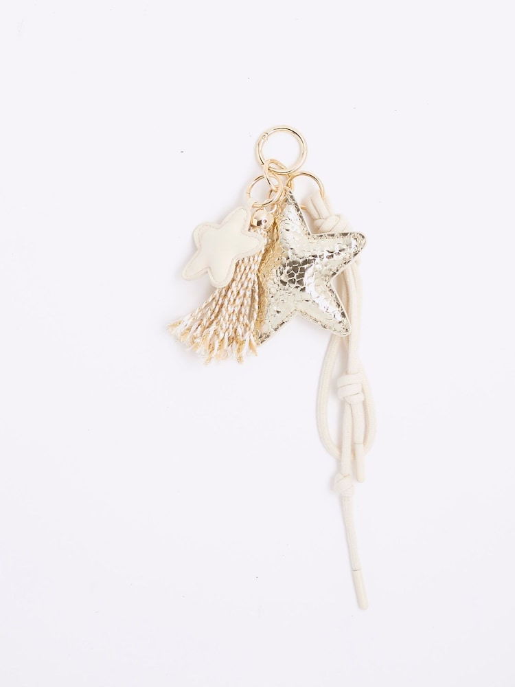 River Island Cream Star Charm Bag - Image 1 of 3 River Island Cream Star Charm Bag - Image 1 of 3