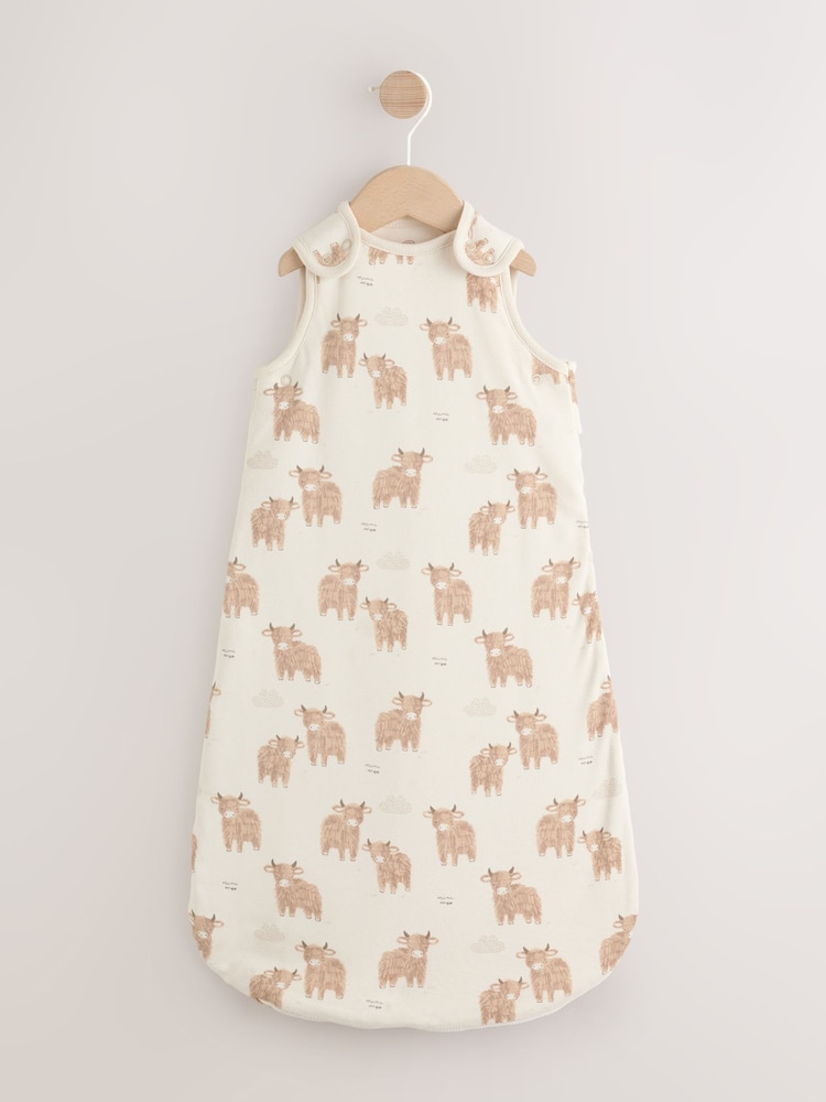 Neutral Hamish The Highland Cow 2.5 Tog Sleevless Baby Sleepbag - Image 1 of 8