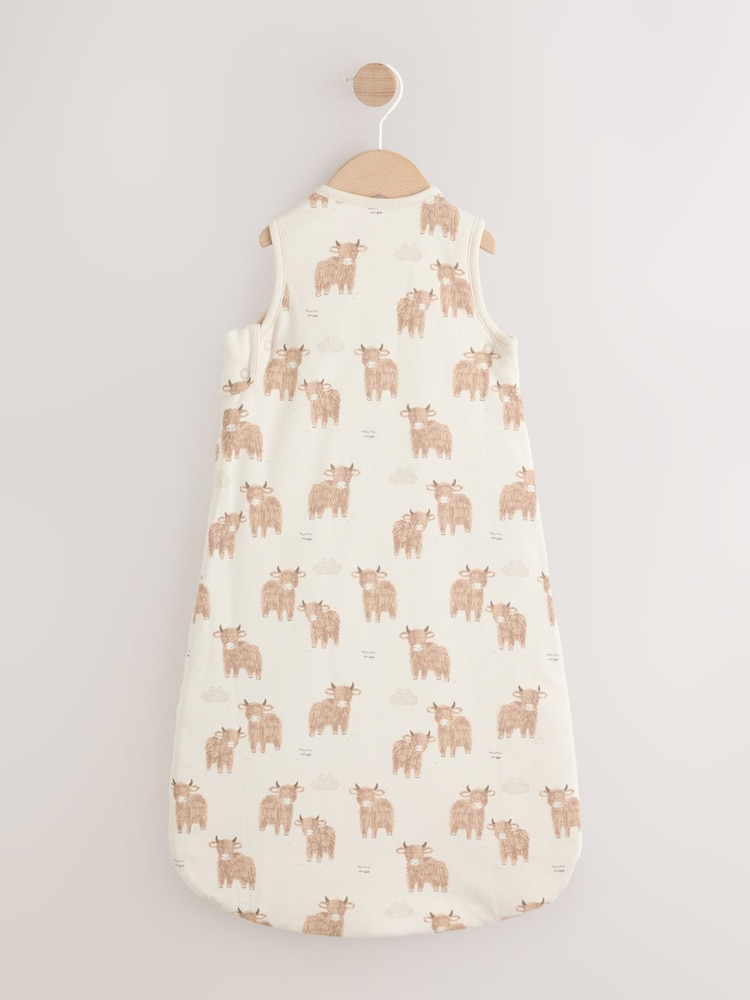 Neutral Hamish The Highland Cow 2.5 Tog Sleevless Baby Sleepbag - Image 2 of 8