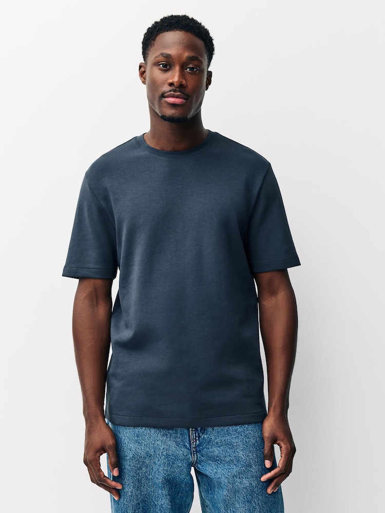 Grey Slate Regular Fit Smart Soft Touch Heavyweight T-Shirt - Image 1 of 8 Grey Slate Regular Fit Smart Soft Touch Heavyweight T-Shirt - Image 1 of 8