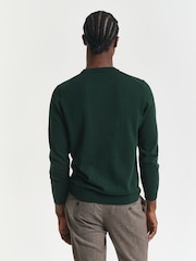 GANT Dark Green Classic Cotton Crew Neck Knit Jumper - Image 2 of 4