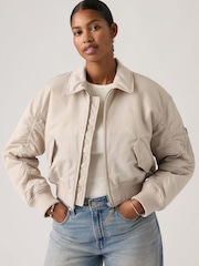 Levi's® Grey Bowie Crop Bomber Jacket - Image 1 of 6