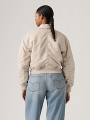 Levi's® Grey Bowie Crop Bomber Jacket - Image 3 of 6