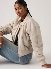 Levi's® Grey Bowie Crop Bomber Jacket - Image 4 of 6