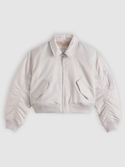 Levi's® Grey Bowie Crop Bomber Jacket - Image 5 of 6