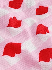 Eleanor Bowmer Pink/White Lips Plunge Tummy Control Swimsuit - Image 7 of 7