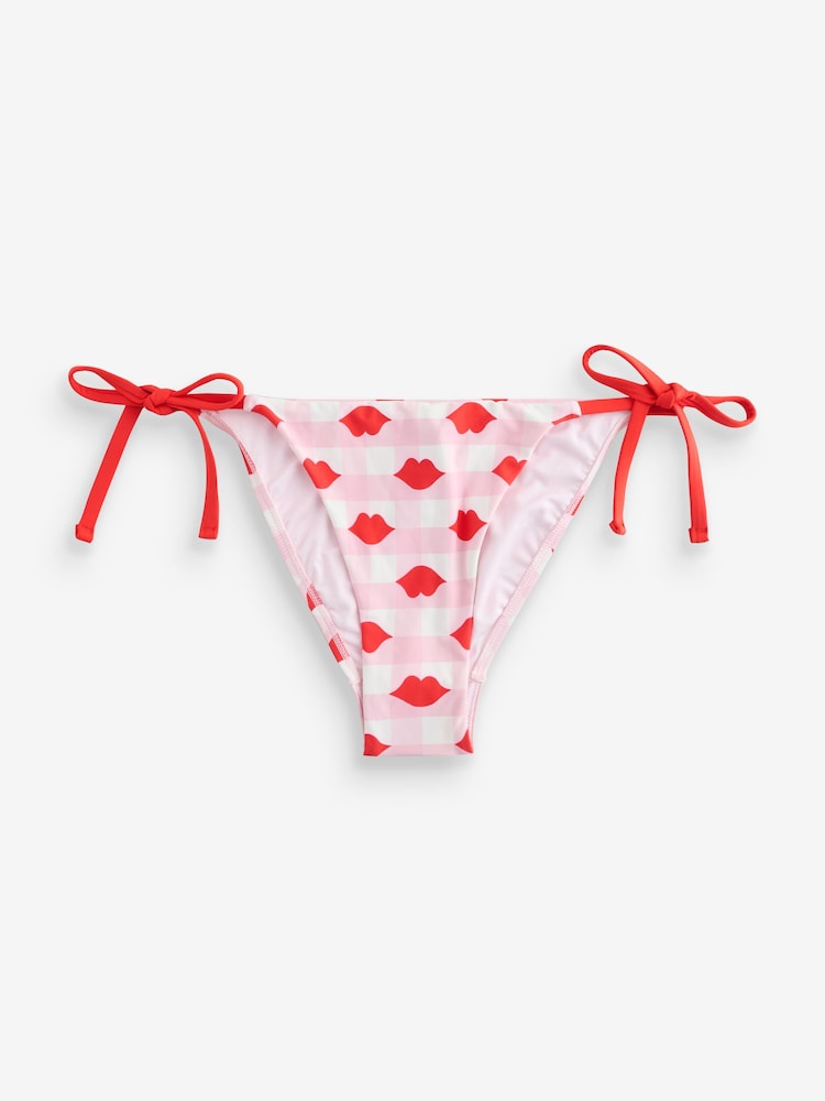 Eleanor Bowmer Pink/White Lips Tie Side Briefs - Image 6 of 6