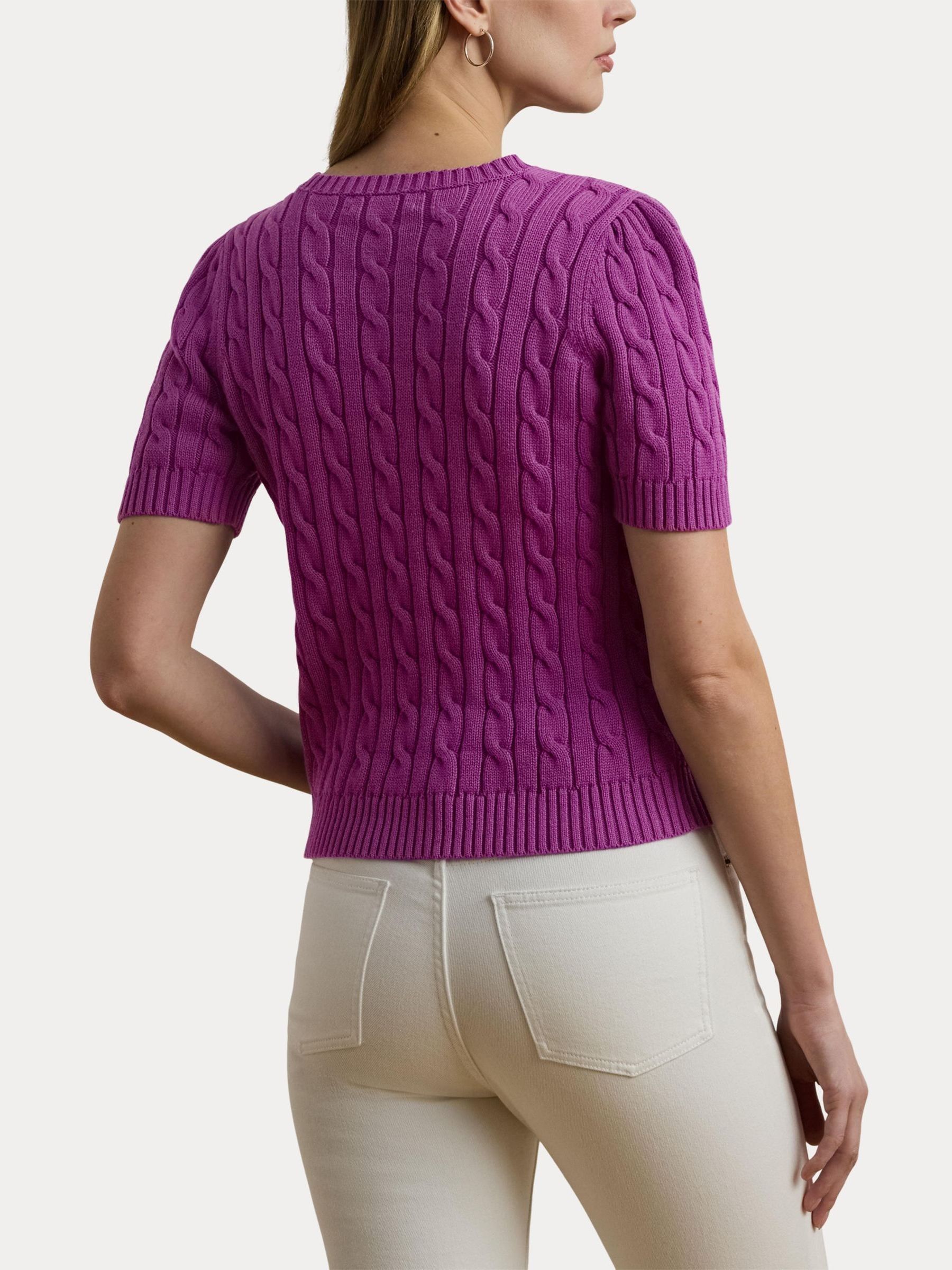 Buy Lauren Ralph Lauren Purple Tarjyll Cable Knit Embroidered Logo