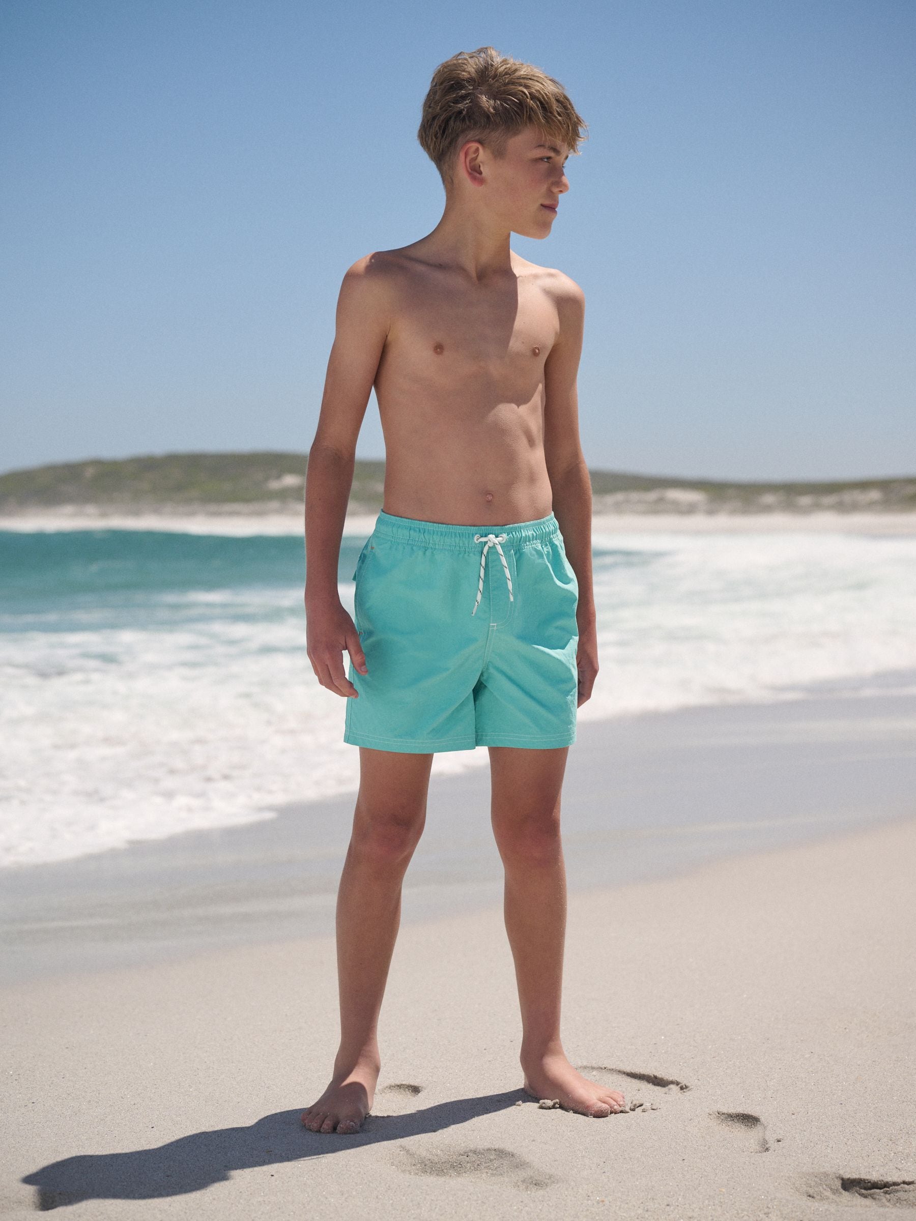 Buy Turquoise Blue Contrast Stitch Swim Shorts (3-16yrs) from Next USA