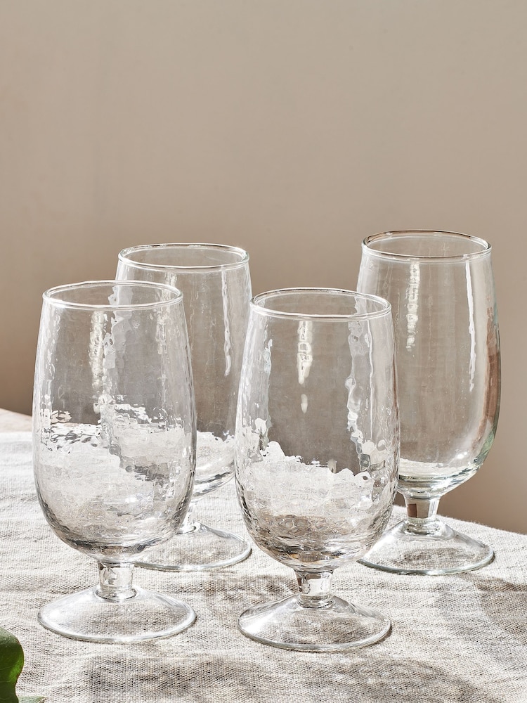 Nkuku Clear Yala Hammered Glass - Image 1 of 2 Nkuku Clear Yala Hammered Glass - Image 1 of 2