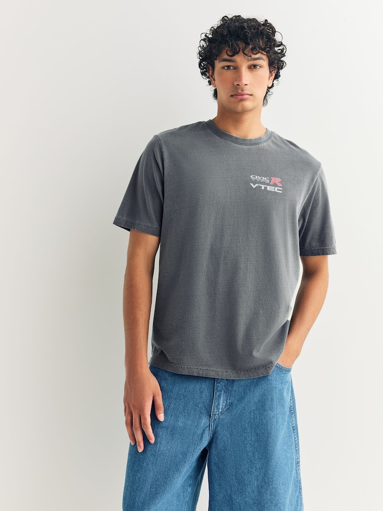 Grey Honda Civic Type R Hot Hatch Car Graphic T-Shirt - Image 2 of 8 Grey Honda Civic Type R Hot Hatch Car Graphic T-Shirt - Image 2 of 8