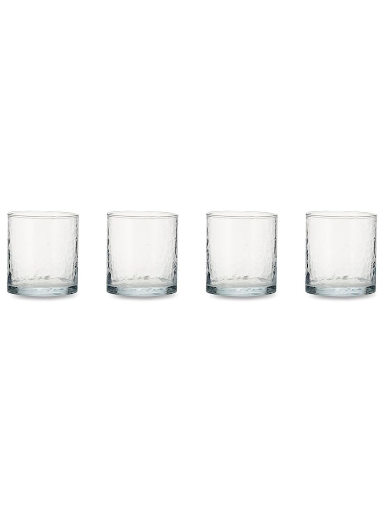 Nkuku Clear Yala Hammered Tumbler Glass - Image 2 of 2 Nkuku Clear Yala Hammered Tumbler Glass - Image 2 of 2