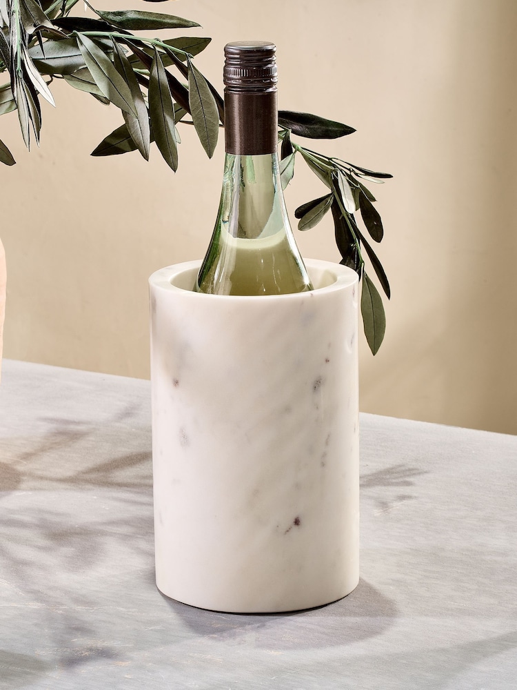 Nkuku White Duru Marble Wine Cooler - Image 1 of 3
