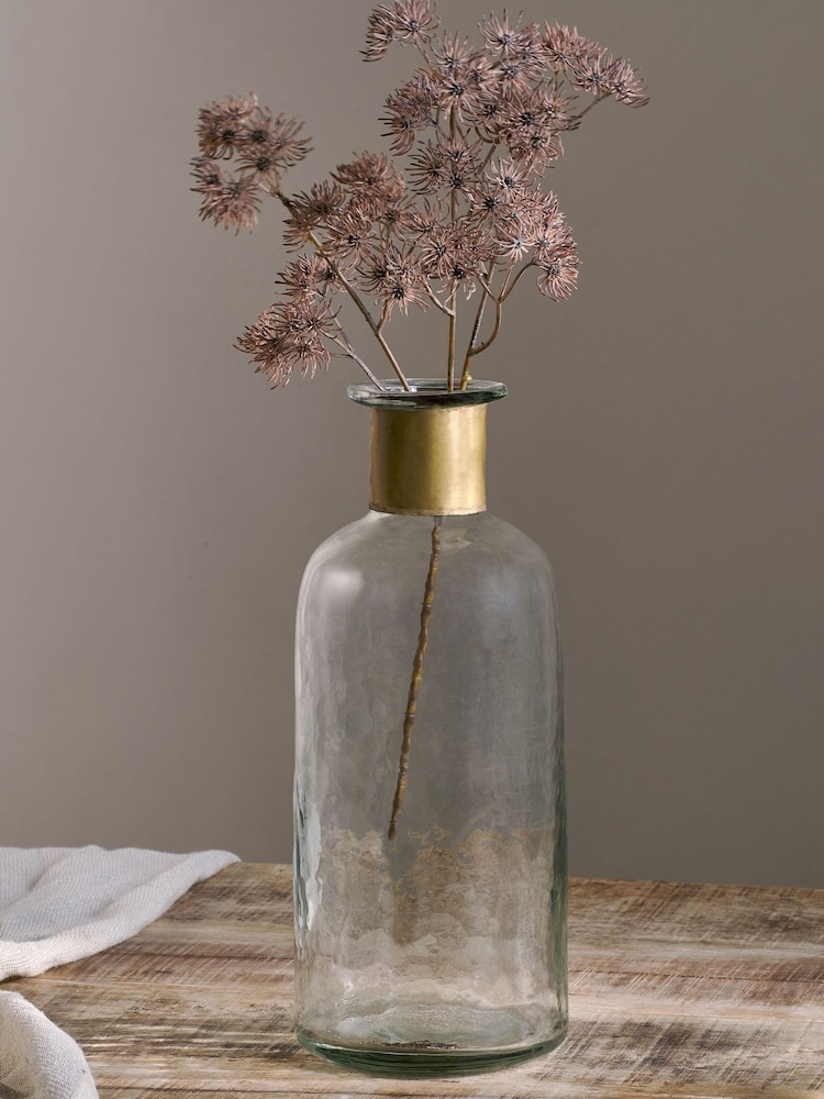 Nkuku Clear Chara Hammered Bottle - Image 2 of 4