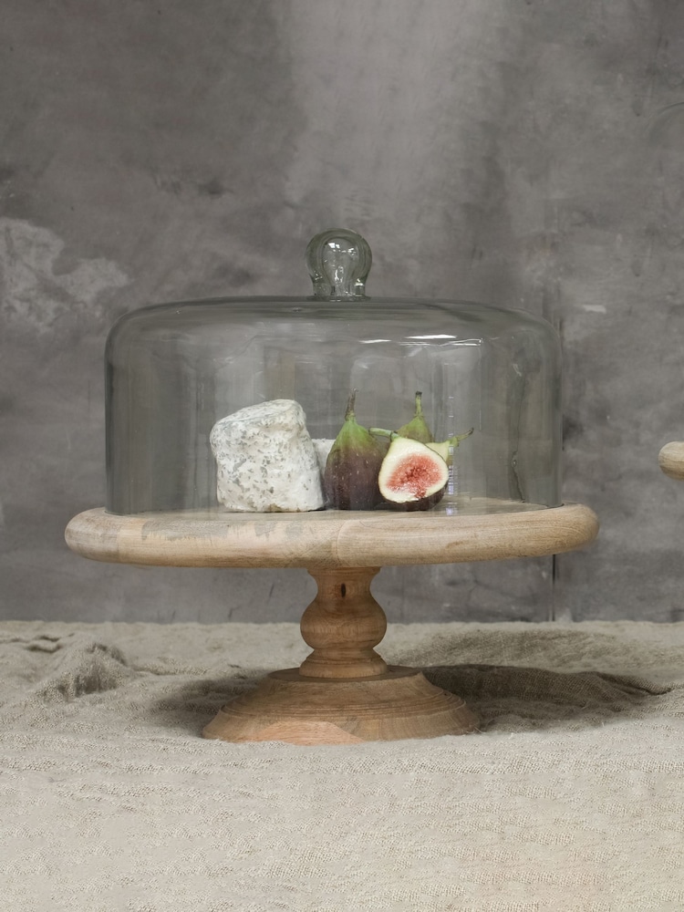 Nkuku Natural Glass Dome Cake Stand - Image 1 of 2