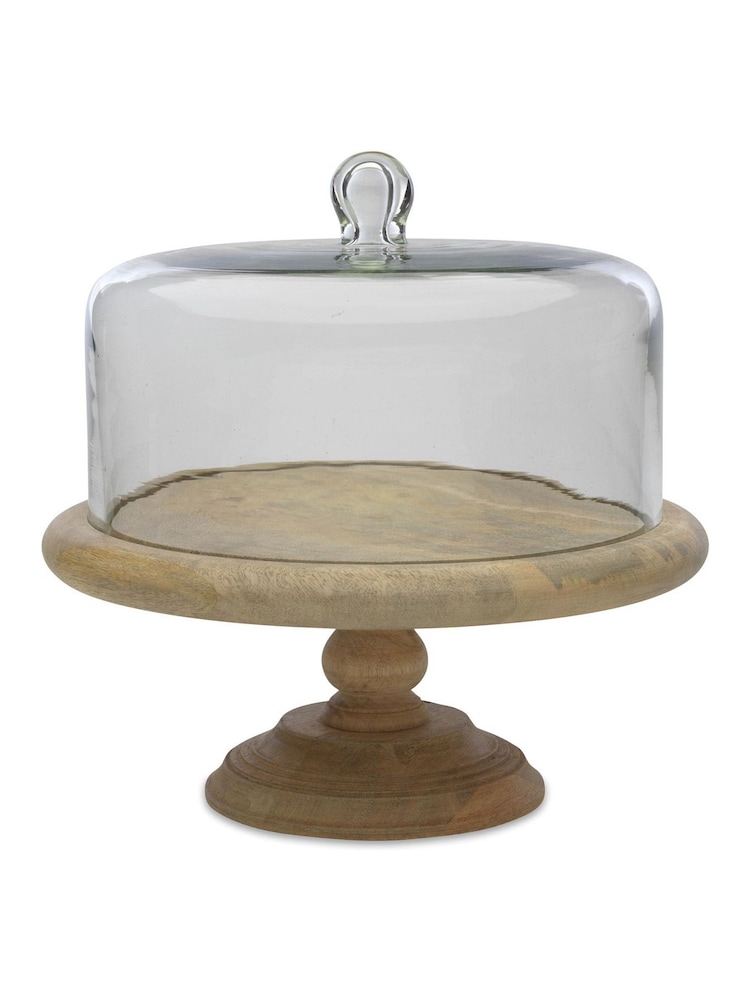 Nkuku Natural Glass Dome Cake Stand - Image 2 of 2 Nkuku Natural Glass Dome Cake Stand - Image 2 of 2