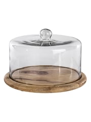 Nkuku Clear Glass Cake Dome Stand - Image 1 of 2
