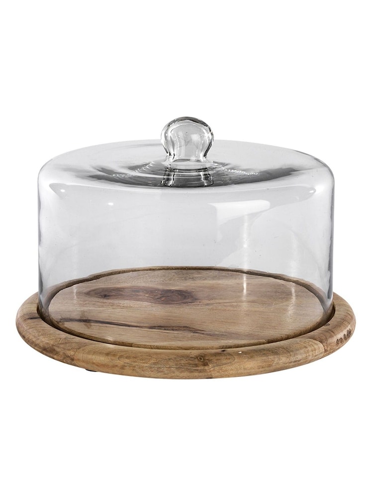 Nkuku Clear Glass Cake Dome Stand - Image 1 of 2