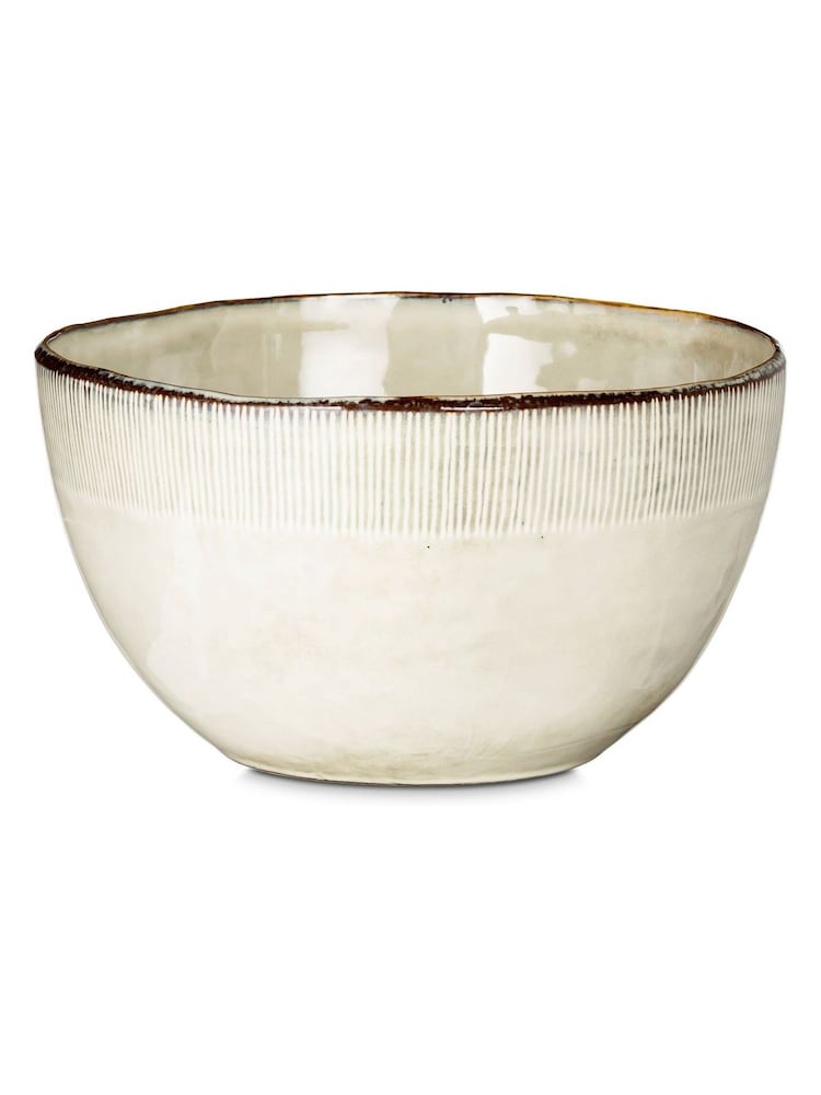 Nkuku Cream Malia Serving Bowl - Image 3 of 3 Nkuku Cream Malia Serving Bowl - Image 3 of 3