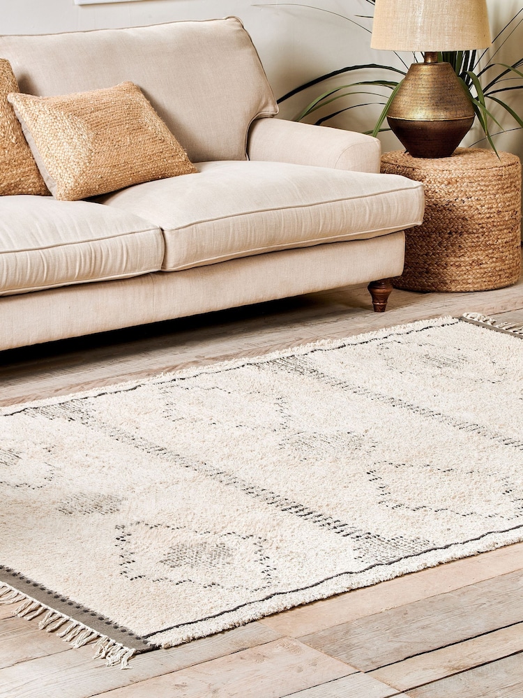 Nkuku Natural Mureu Rectangular Rug - Image 1 of 5