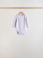 סגול - מארז 5 בגדי גוף לתינוקות עם שרוול ארוך - תמונה 3 מתוך 14