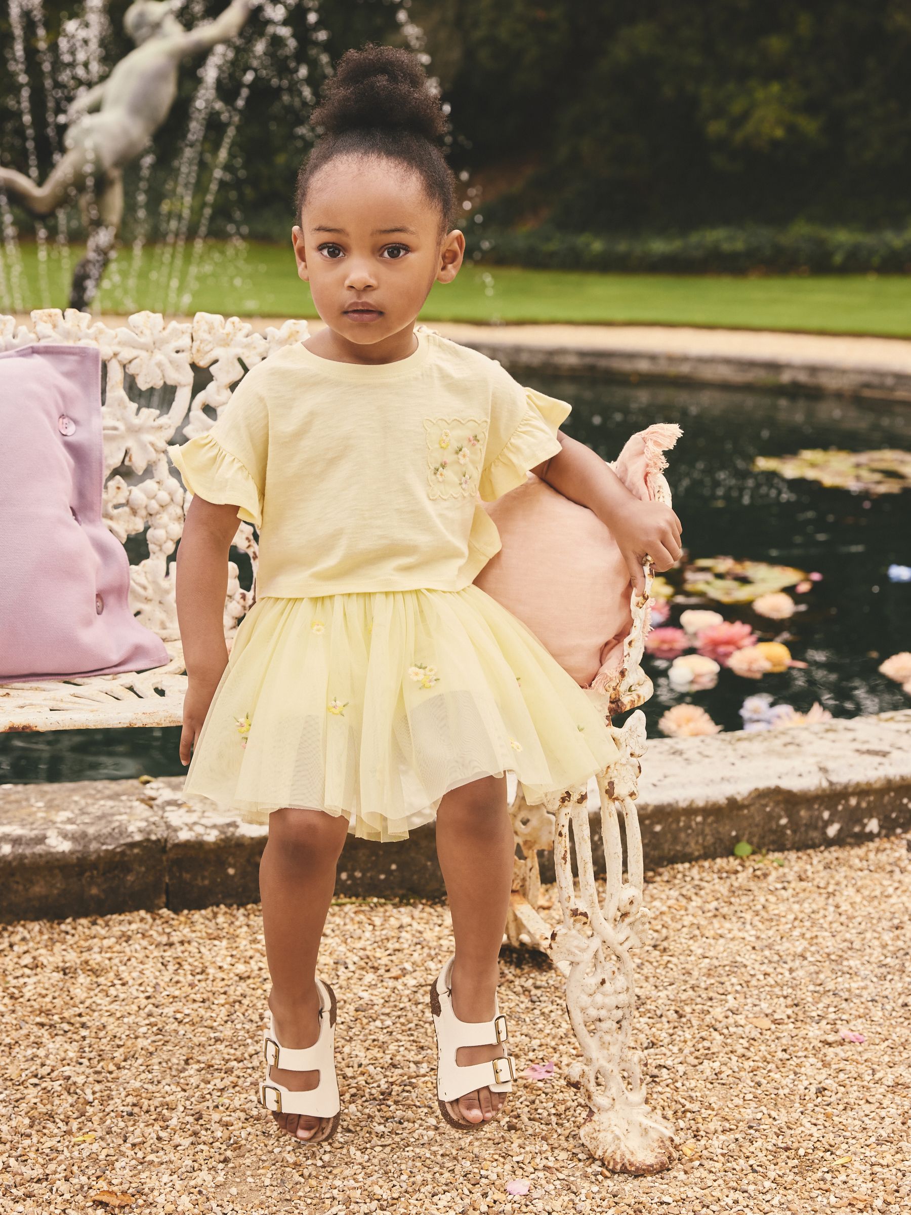 Buy Yellow Embroidered Top & Skirt Set (3mths-7yrs) from Next USA