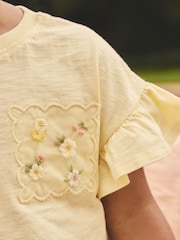 Yellow Embroidered Top & Skirt Set (3mths-7yrs) - Image 4 of 5