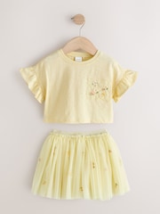 Sarı - Naxışlı Top və Ətək Dəsti (3ay-7il) - 10şəkildən 6 şəkil