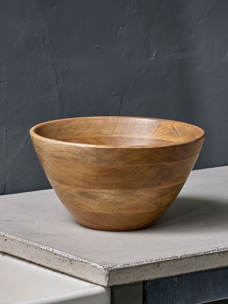 Nkuku Natural Indus Wooden Bowl - Image 2 of 5 Nkuku Natural Indus Wooden Bowl - Image 2 of 5
