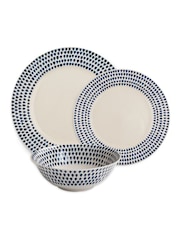 Nkuku Cream Indigo Drop Ceramic Dinnerware Set - Image 3 of 3