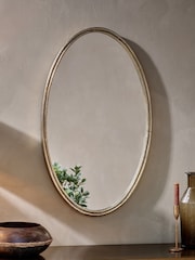 Nkuku Brass Almora Oval Mirror - Image 1 of 2