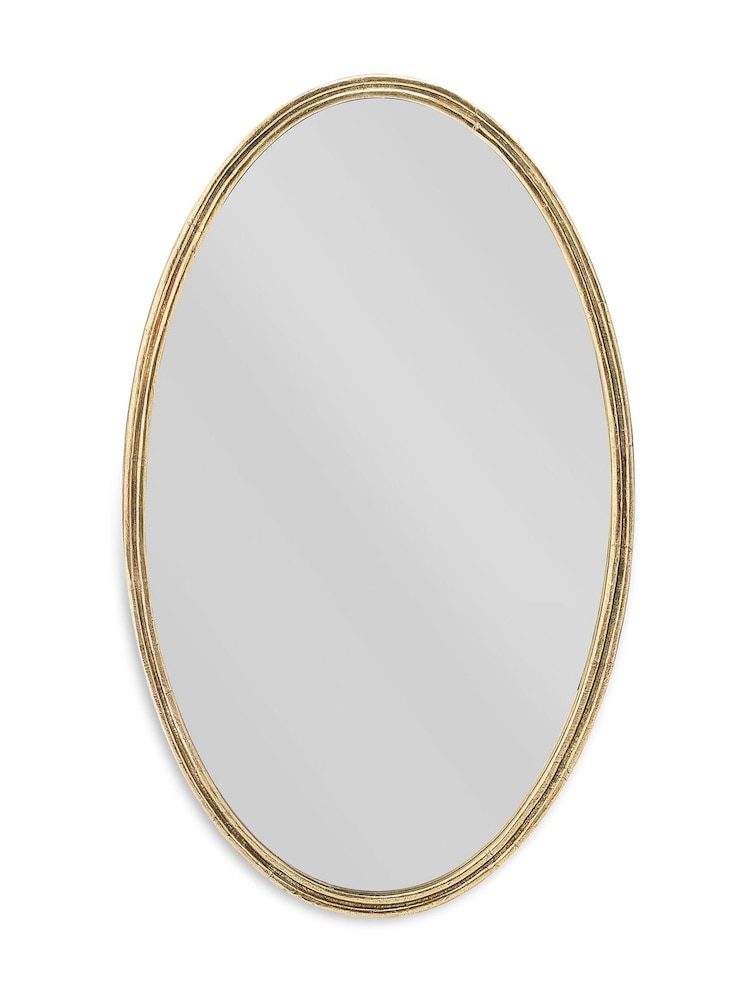 Nkuku Brass Almora Oval Mirror - Image 2 of 2