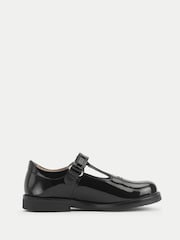 Start-Rite Girls Luxe Shiny Patent T-bar First School Black Shoes - Image 1 of 5