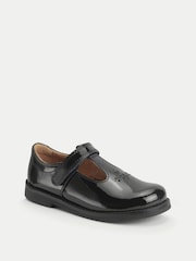 Start-Rite Girls Luxe Shiny Patent T-bar First School Black Shoes - Image 2 of 5