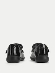 Start-Rite Girls Bella Shiny Patent Mary Jane Bow Rip-Tape School Black Shoes - Imagen 3 de 5