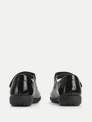 Start-Rite Girls Emily Shiny Patent Mary Jane Single Rip Tape School Black Shoes - Image 4 of 6