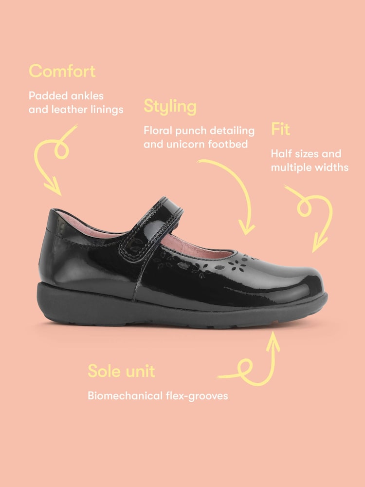Лакований чорний - Start Rite Emily Shiny Mary Jane Single Rip Tape School Shoes - Image 6 of 6 Лакований чорний - Start Rite Emily Shiny Mary Jane Single Rip Tape School Shoes - Image 6 of 6