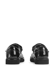 Start-Rite Girls Locket Shiny Patent T-bar Rip-Tape Chunky School Black Shoes - Image 3 of 5