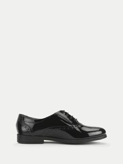 Start-Rite Girls Hermione Patent Lace-Up Oxford Style Closed School Black Shoes - Imagen 1 de 5