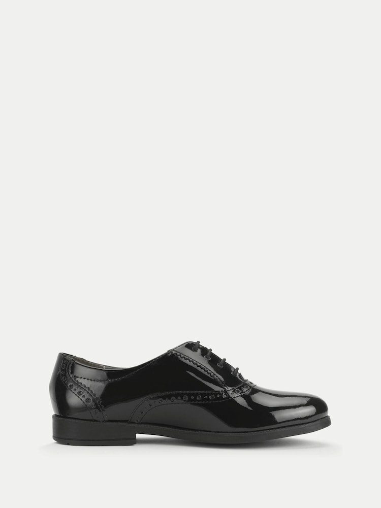 Start-Rite Girls Hermione Patent Lace-Up Oxford Style Closed School Black Shoes - Imagen 1 de 5