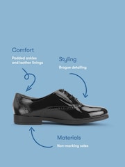 Patente preta - Sapatos fechados Start-Rite Hermione, estilo Oxford, com cadarço e acabamento em verniz. - Imagem 7 de 7