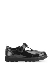 Start-Rite Girls Locket Shiny Patent T-bar Rip-Tape Chunky School Black Shoes - Bild 2 von 7