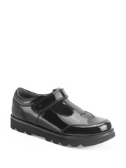 Start-Rite Girls Locket Shiny Patent T-bar Rip-Tape Chunky School Black Shoes - Bild 3 von 7
