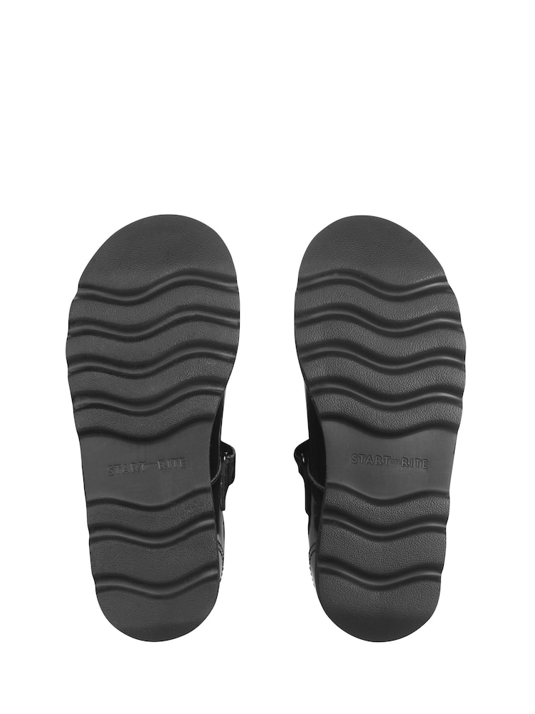 Start-Rite Girls Locket Shiny Patent T-bar Rip-Tape Chunky School Black Shoes - Bild 7 von 7