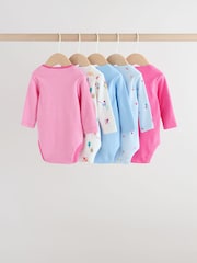 Pink Long Sleeve Baby Bodysuits 4 Pack - Image 2 of 14